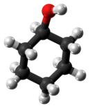 A ciklohexanol-molekula pálcikamodellje