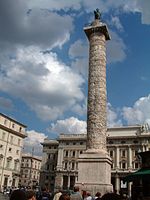 The Column of Marcus Aurelius in Piazza Colonna