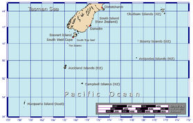 Localización de las islas Chatham