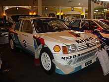 Juha Kankkunen's Peugeot 205 T16 E2 of the 1986 event Peugeot205T16.jpg