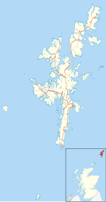 Carte des aéroports aux Shetland