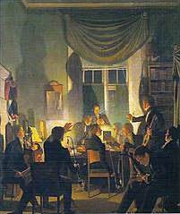 Wilhelm Bendz: Een rokersbijeenkomst, 1828