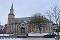 Tromsø domkirke sett fra sør om vinteren