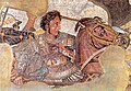 Alexander and Bucephalus at battle of Issus (detail from the mosaic of Museo Nazionale di Napoli)