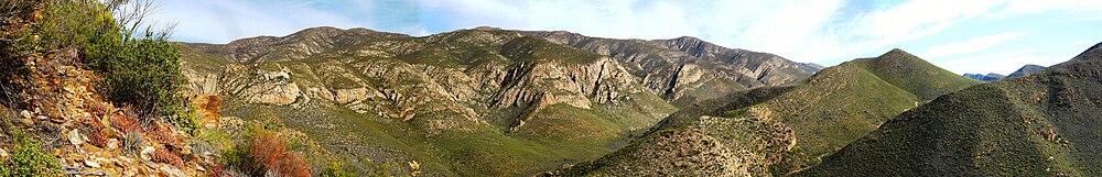 Panorama oor die Baviaanskloof-wildernisgebied.