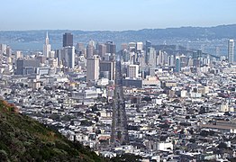 The Market Street of San Francisco from the Twin Peaks