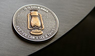 Near view of a Lamp coin