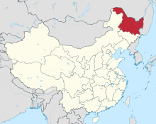 Ligging van Heilongjiang in die Volksrepubliek China