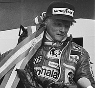 Lauda celebrating at 1977 Dutch Grand Prix crop.jpg