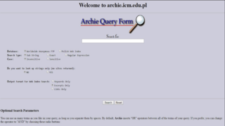 <span class="mw-page-title-main">Archie (search engine)</span> FTP search engine