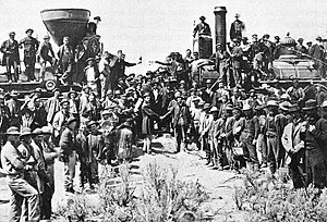 the famous Golden spike event at Promontory Summit, Utah