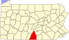 State map highlighting Franklin County