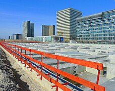 Travaux de couverture des voies SNCF de la gare d'Austerlitz, au niveau de la rue de Tolbiac.