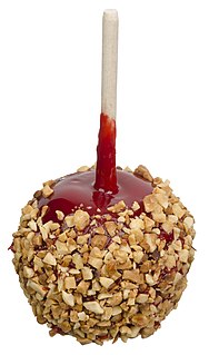 <span class="mw-page-title-main">Candy apple</span> Whole apples covered in a hard toffee or sugar candy coating