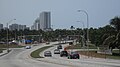 Florida State Road A1A entering Haulover Park In Miami Beach