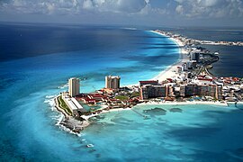 La plage de Cancún.