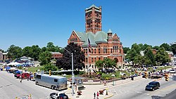 Noble County Courthouse Square in downtown Albion