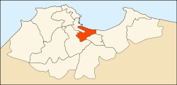 Map of Algiers Province highlighting Hussein Dey District