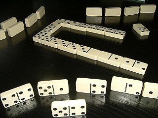 <span class="mw-page-title-main">Dominoes</span> Chinese and European game played with rectangular tiles