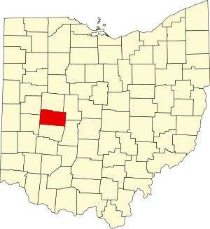 Map of Ohio highlighting Champaign County