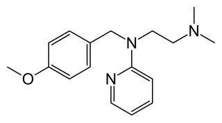 <span class="mw-page-title-main">Mepyramine</span> First generation antihistamine