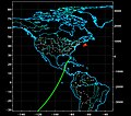 Long range ground track on orbit 200