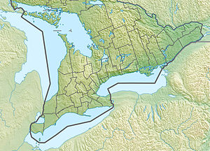 Map showing the location of Niagara Escarpment Biosphere Reserve