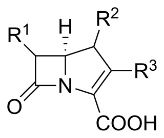 <span class="mw-page-title-main">Carbapenem</span> Class of highly effective antibiotic agents