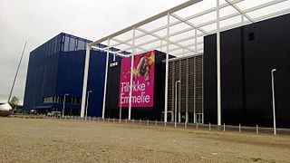 Emmelie de Forest congratulations banner at DR Byen.jpg