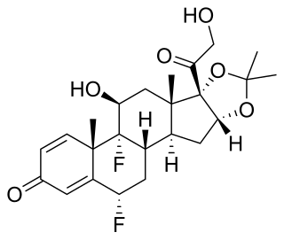 <span class="mw-page-title-main">Fluocinolone acetonide</span> Corticosteroid anti-inflammatory drug