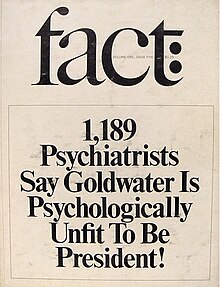 Flyer used to challenge Goldwater's campaign. Goldwater fact magazine.jpg