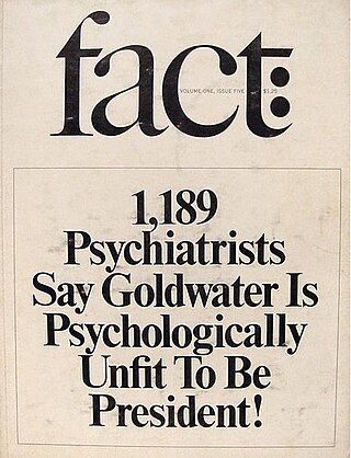 <span class="mw-page-title-main">Goldwater rule</span> Rule governing how psychiatrists may give opinions on public figures