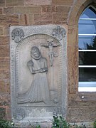 Wappen Bock von Nordholz (rechts oben), auf Epitaph der Anna von Helversen (1588), Schloss Hollwinkel