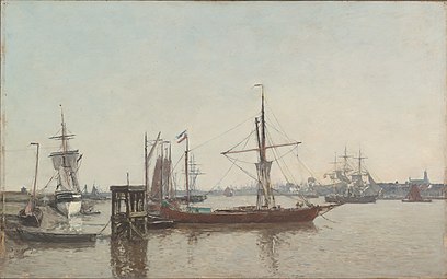 Anvers : vue sur le port depuis la Tête de Flandres, 1871 Cambridge, Fogg Art Museum.