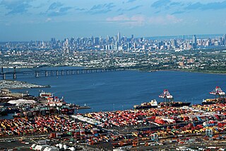 Port of New York and New Jersey Harbour in New Jersey and New York, USA