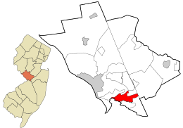 Location in Mercer County and the state of New Jersey