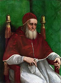 Portrait of Pope Julius II by Raphael, in the National Gallery