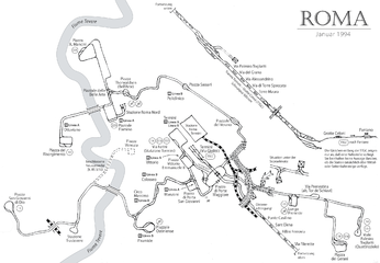 Straßenbahn-Gleisplan Rom 1994