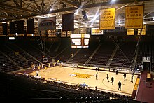 Basketball practice at Winthrop Coliseum WinthropColiseum.JPG