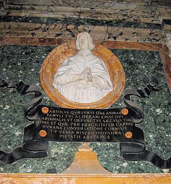 Kardinal Alderano Cibos gravmonument av Francesco Cavallini i Santa Maria del Popolo i Rom.