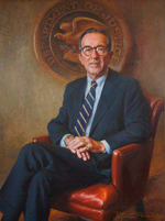 Griffin Bell served as the Attorney General of the United States from 1977 to 1979. He graduated from Mercer's Walter F. George School of Law in 1948. Bell-gb.png