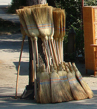 <span class="mw-page-title-main">Broom</span> Cleaning tool for floor