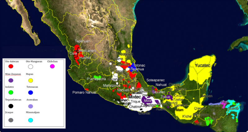 Mesoamerican languages geodistribution Mesoamerican languages geodistribution.png