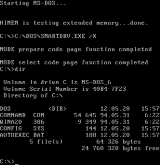 <span class="mw-page-title-main">DOS</span> Family of IBM PC-compatible operating systems