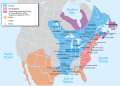 Image 10Map of the British and French settlements in North America in 1750, before the French and Indian War (1754 to 1763) (from History of Michigan)