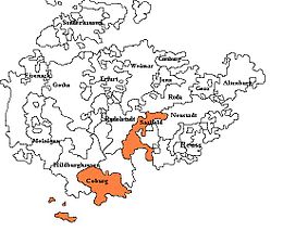 Plasseringa til Sachsen-Coburg-Saalfeld