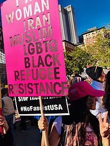 2017 Women's March in downtown, Los Angeles. Sign Women's March.jpg