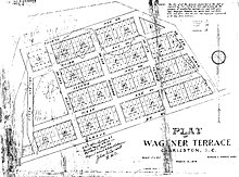 The plat of the original portion of Wagener Terrace was limited to the southwest corner of the current neighborhood. Wagener Terrace.jpg