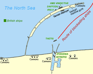 <span class="mw-page-title-main">Zeebrugge Raid</span> 1918 Royal Navy blockade of the Belgian port of Zeebrugge during WWI