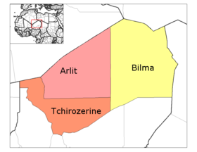 Arlit Department (old borders) location in the region